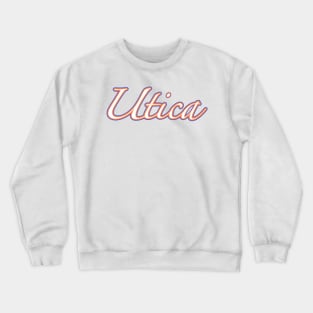 Utica Cursive Orange and Blue Crewneck Sweatshirt